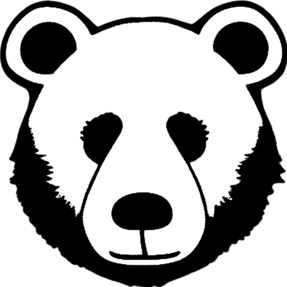 Cute bear stencil for crafting adorable designs. AI-generated. png