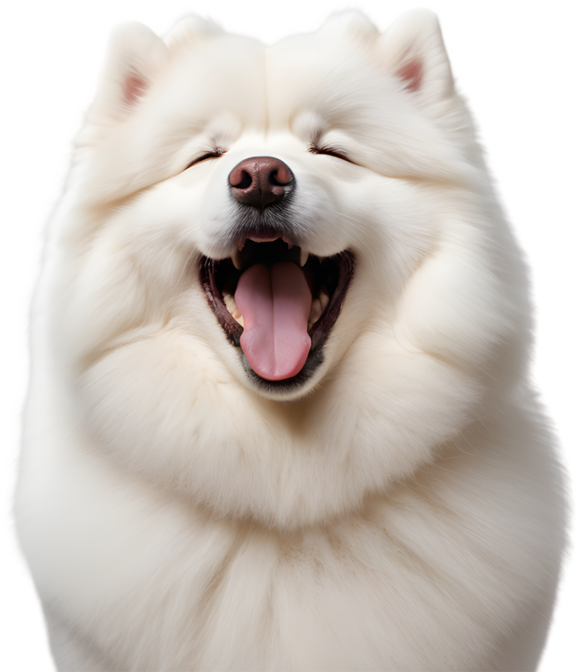 Samoyède, duveteux compagnon, brillant sourire pour toujours. ai-généré. png
