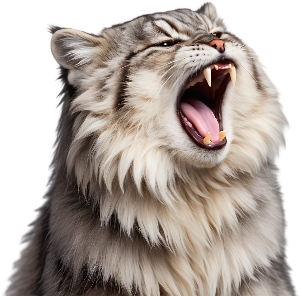 The fluffy Pallas cat is adorably captivating. AI-generated. png