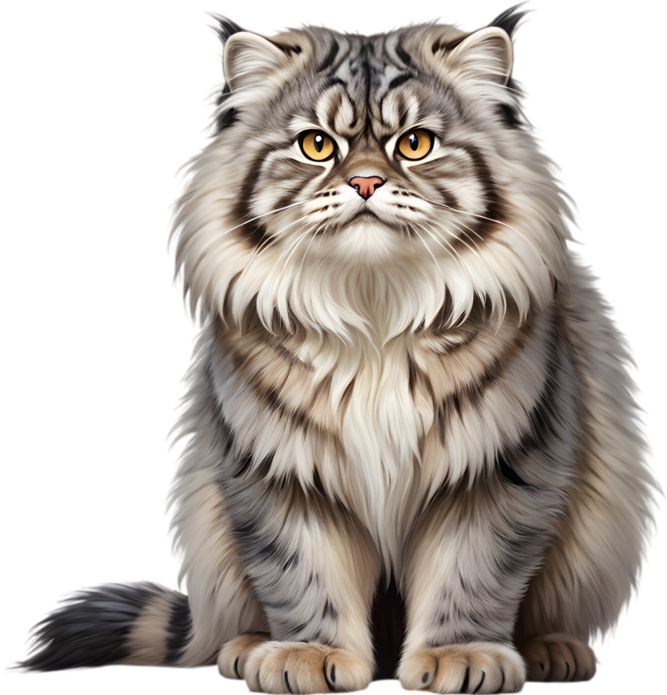 The fluffy Pallas cat is adorably captivating. AI-generated. png