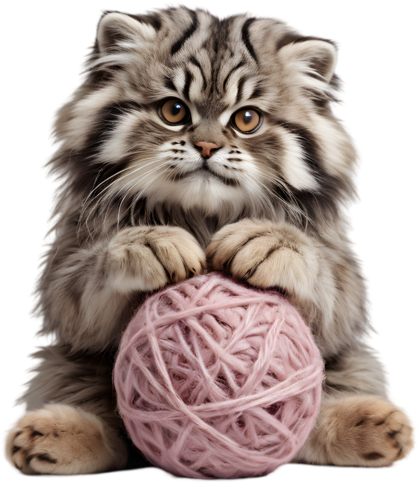 The fluffy Pallas cat is adorably captivating. AI-generated. png