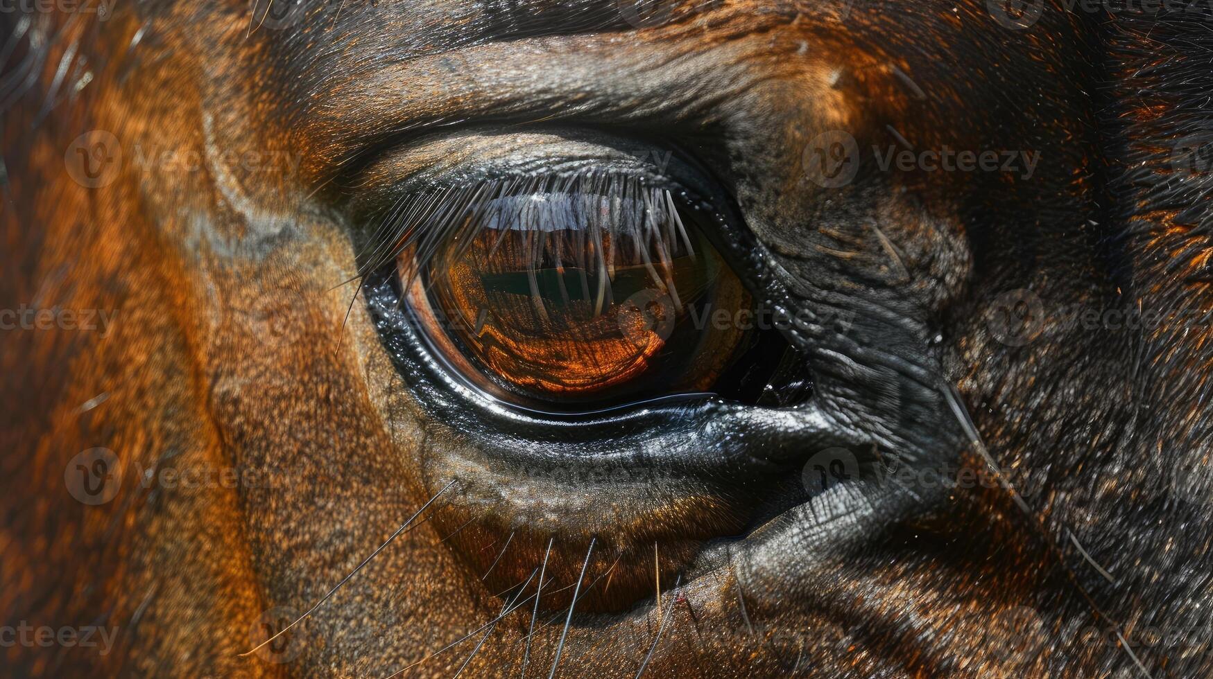 Eye of Arabian bay horse photo