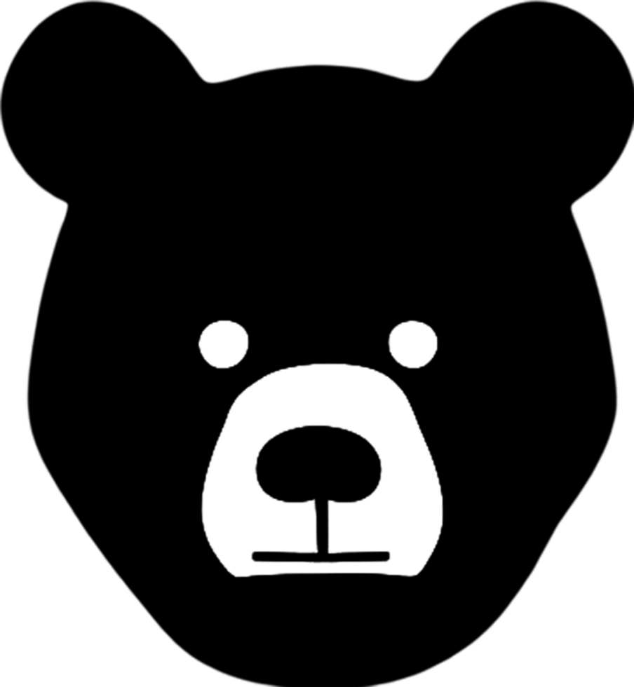 Cute bear stencil for crafting adorable designs. AI-generated. png