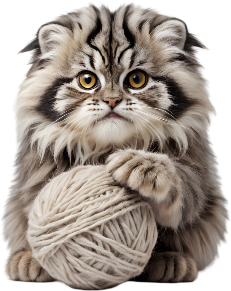 The fluffy Pallas cat is adorably captivating. AI-generated. png