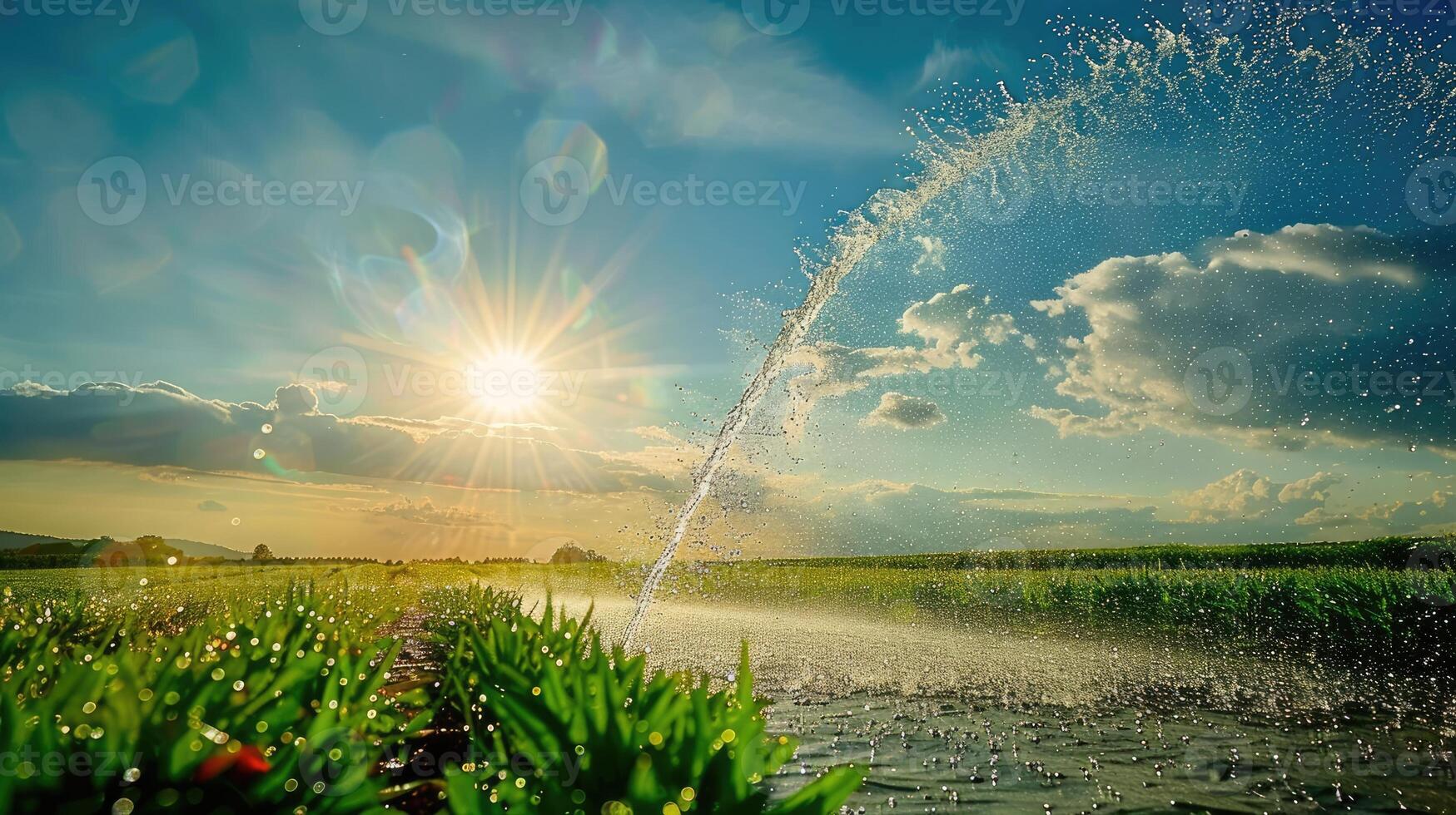 Precision irrigation systems and agricultural practices contributing to the efficient use of water in agriculture. photo