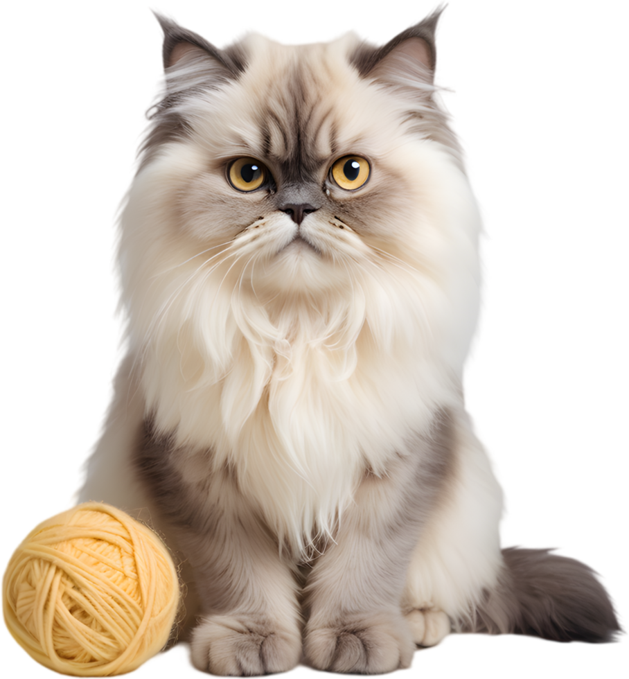 Gorgeous, fluffy Himalayan Persian cat breed beauty. AI-generated. png