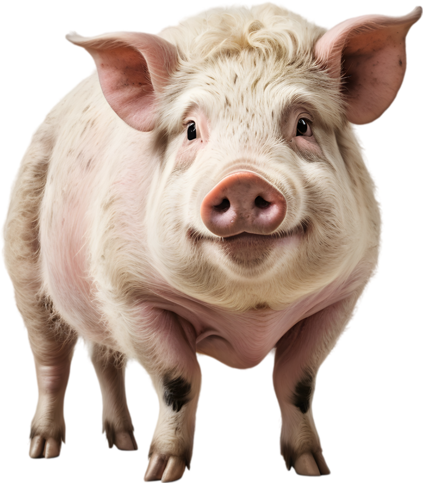 Mangalitsa pigs, fluffy, curly haired Hungarian breed. AI-generated. png