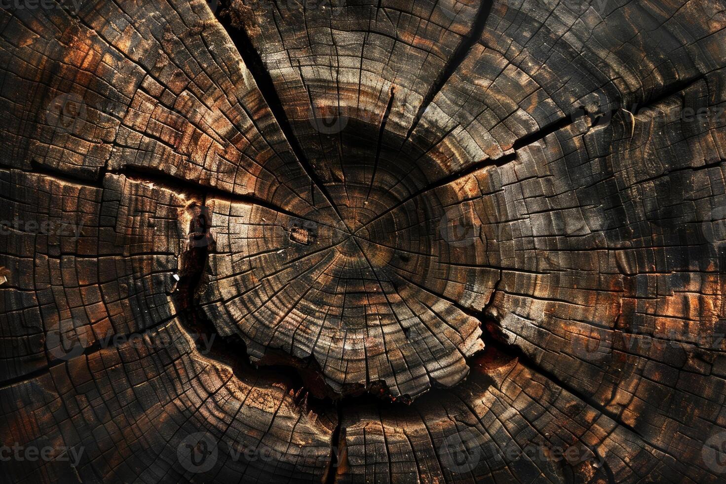 Detailed texture of an old wooden surface, highlighting natural patterns photo