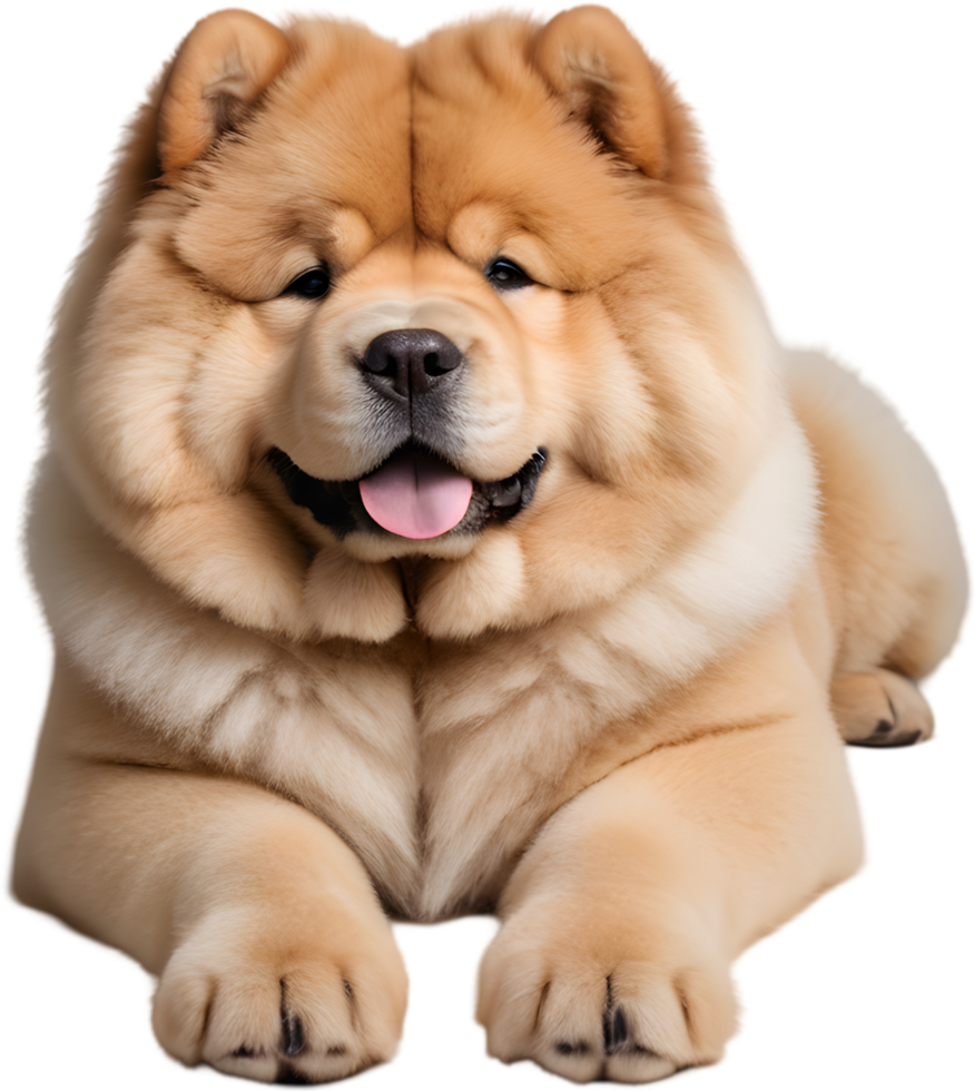 Adorable fluffy Chow Chow puppy clipart. AI-generated. png