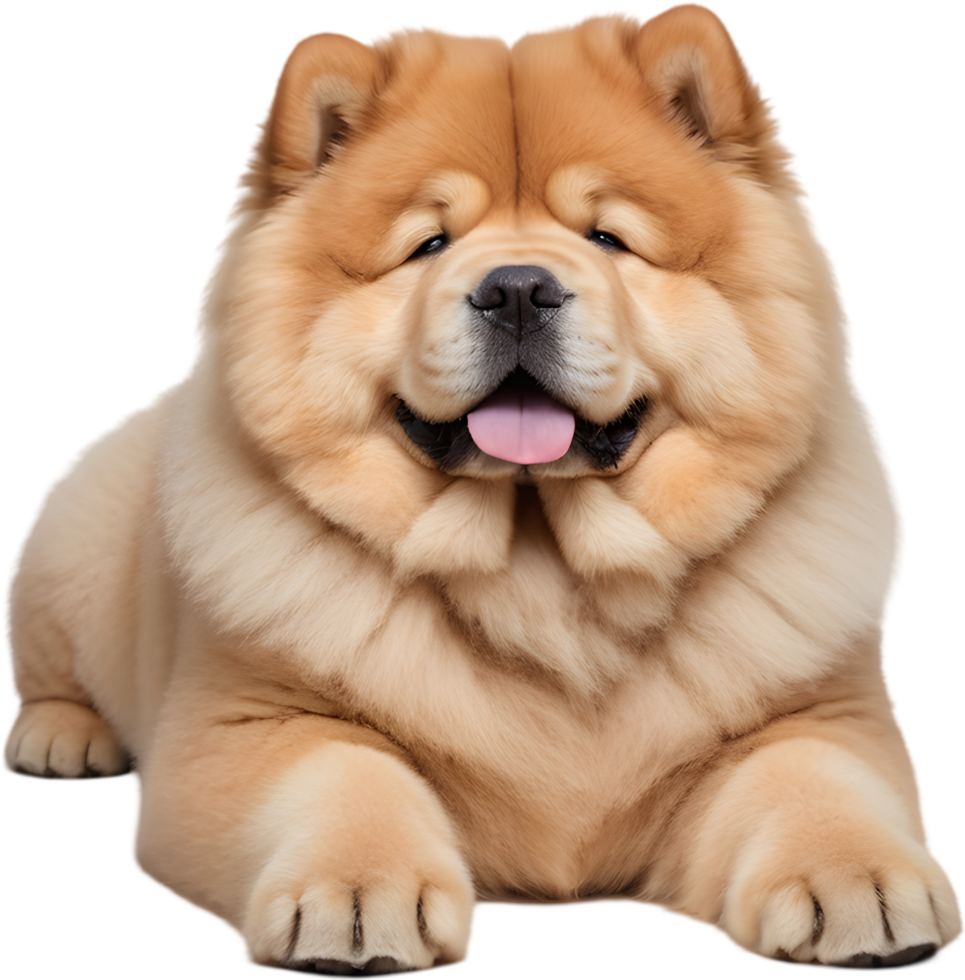 Adorable fluffy Chow Chow puppy clipart. AI-generated. png