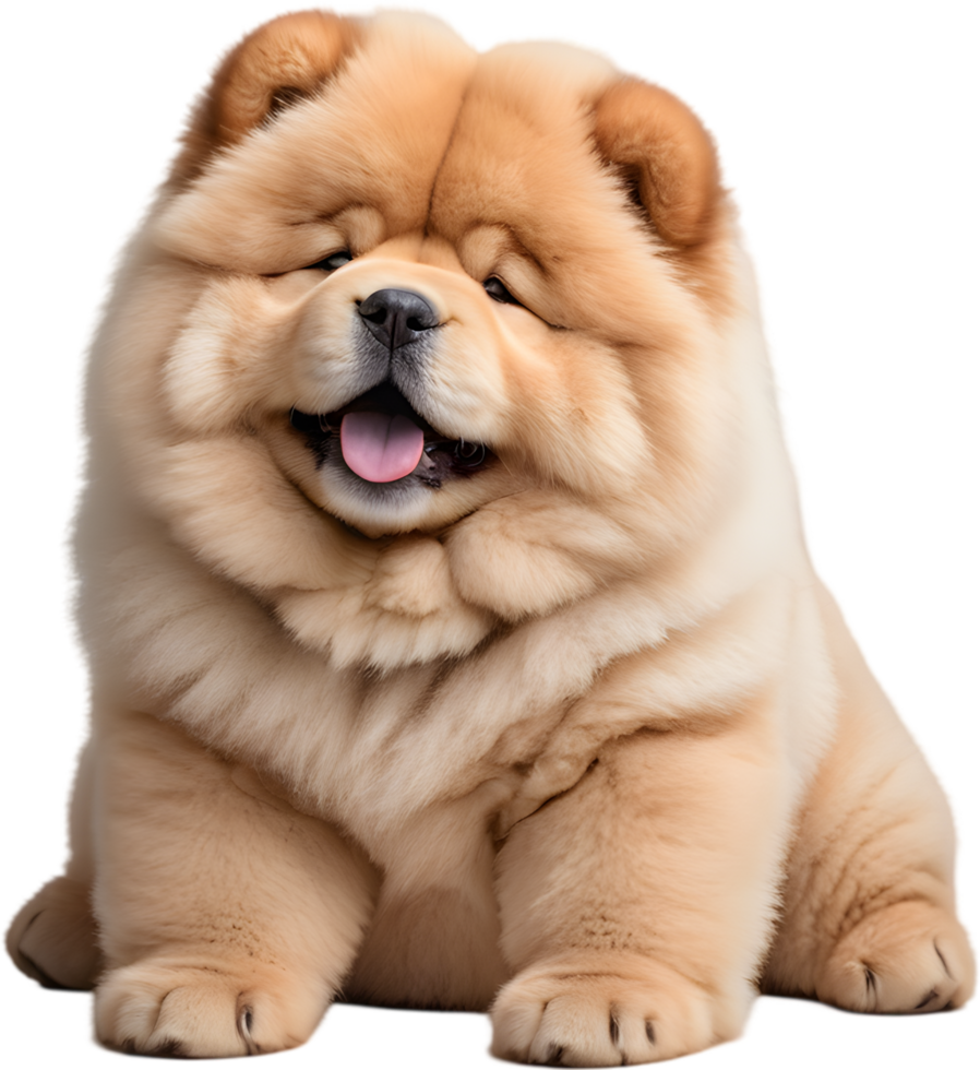 Adorable fluffy Chow Chow puppy clipart. AI-generated. png