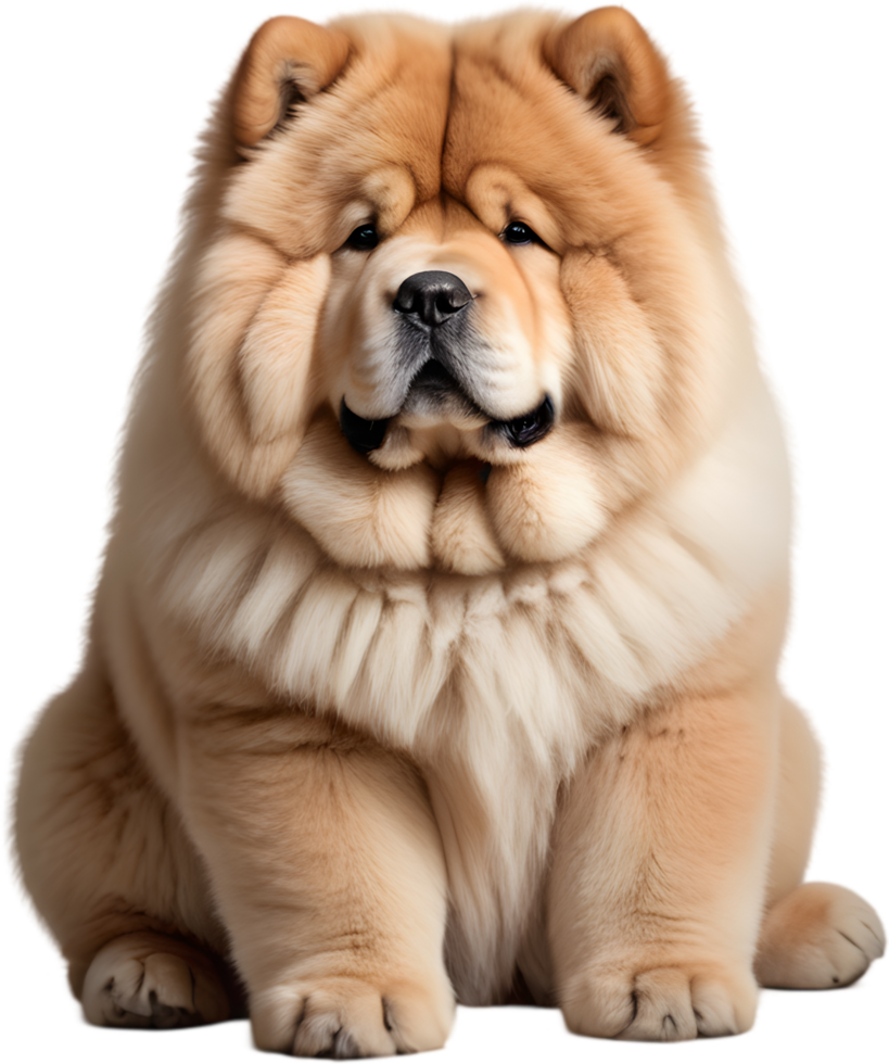 Adorable fluffy Chow Chow puppy clipart. AI-generated. png