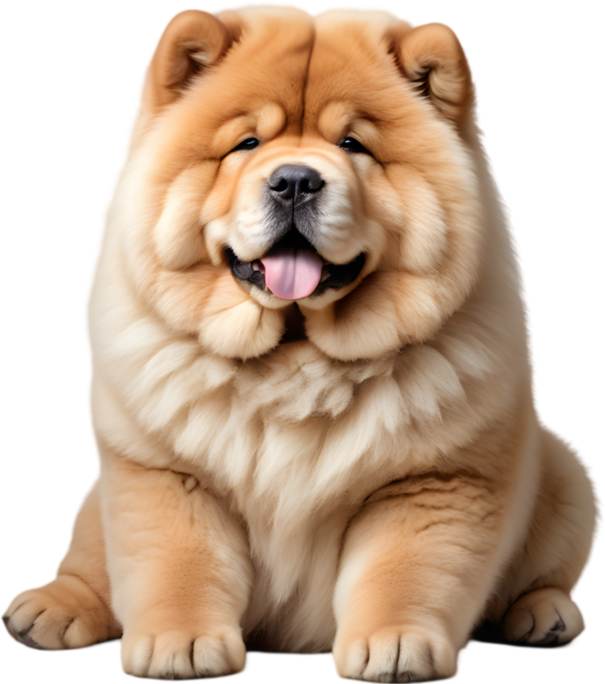 Adorable fluffy Chow Chow puppy clipart. AI-generated. png