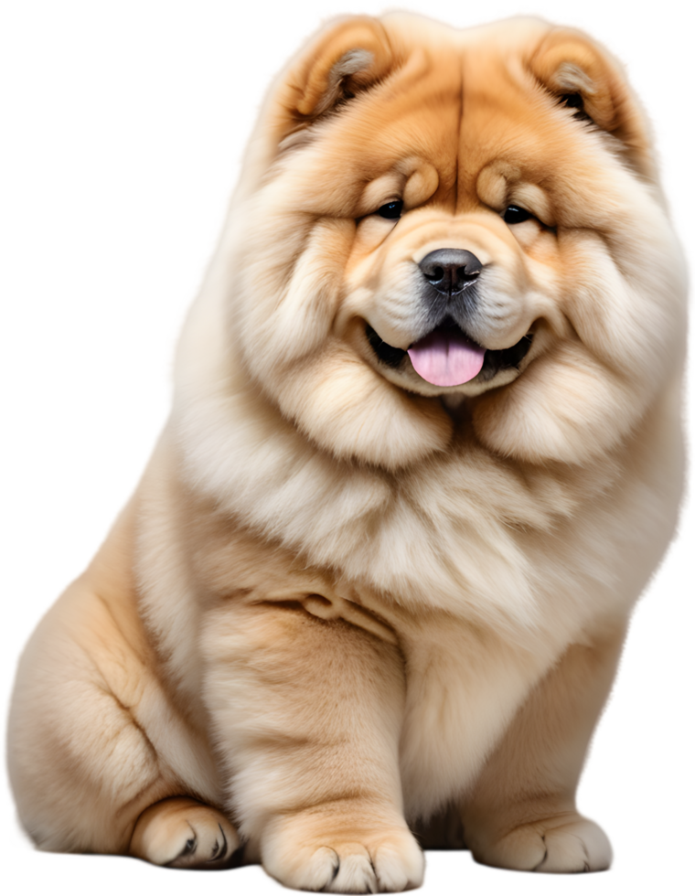 Adorable fluffy Chow Chow puppy clipart. AI-generated. png