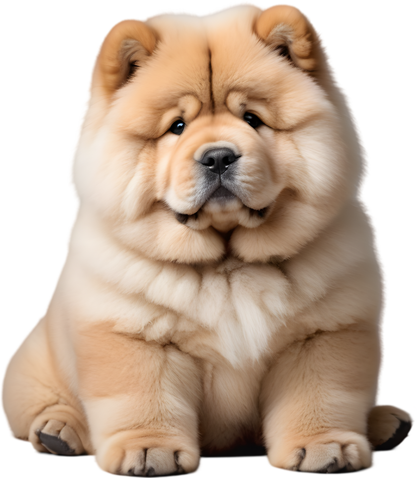 Adorable fluffy Chow Chow puppy clipart. AI-generated. png