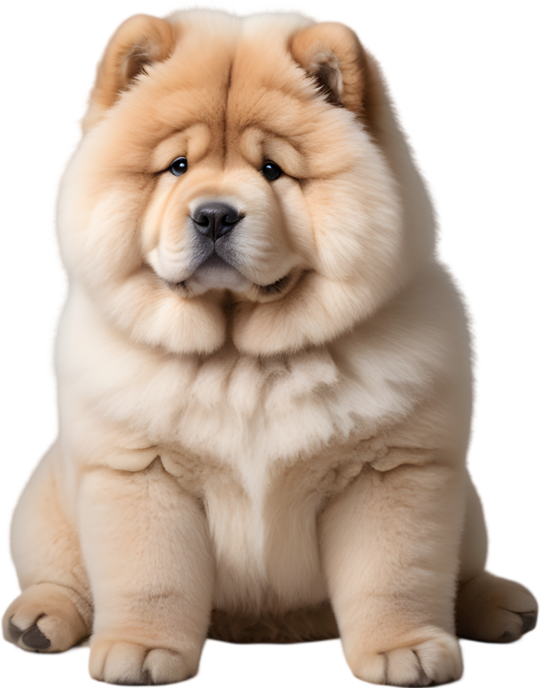 Adorable fluffy Chow Chow puppy clipart. AI-generated. png