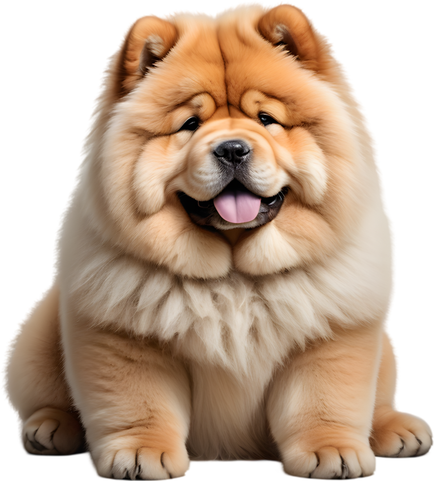 Adorable fluffy Chow Chow puppy clipart. AI-generated. png