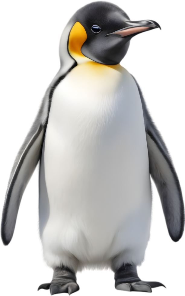 Adorable fluffy Baby King penguin clipart. AI-generated. png