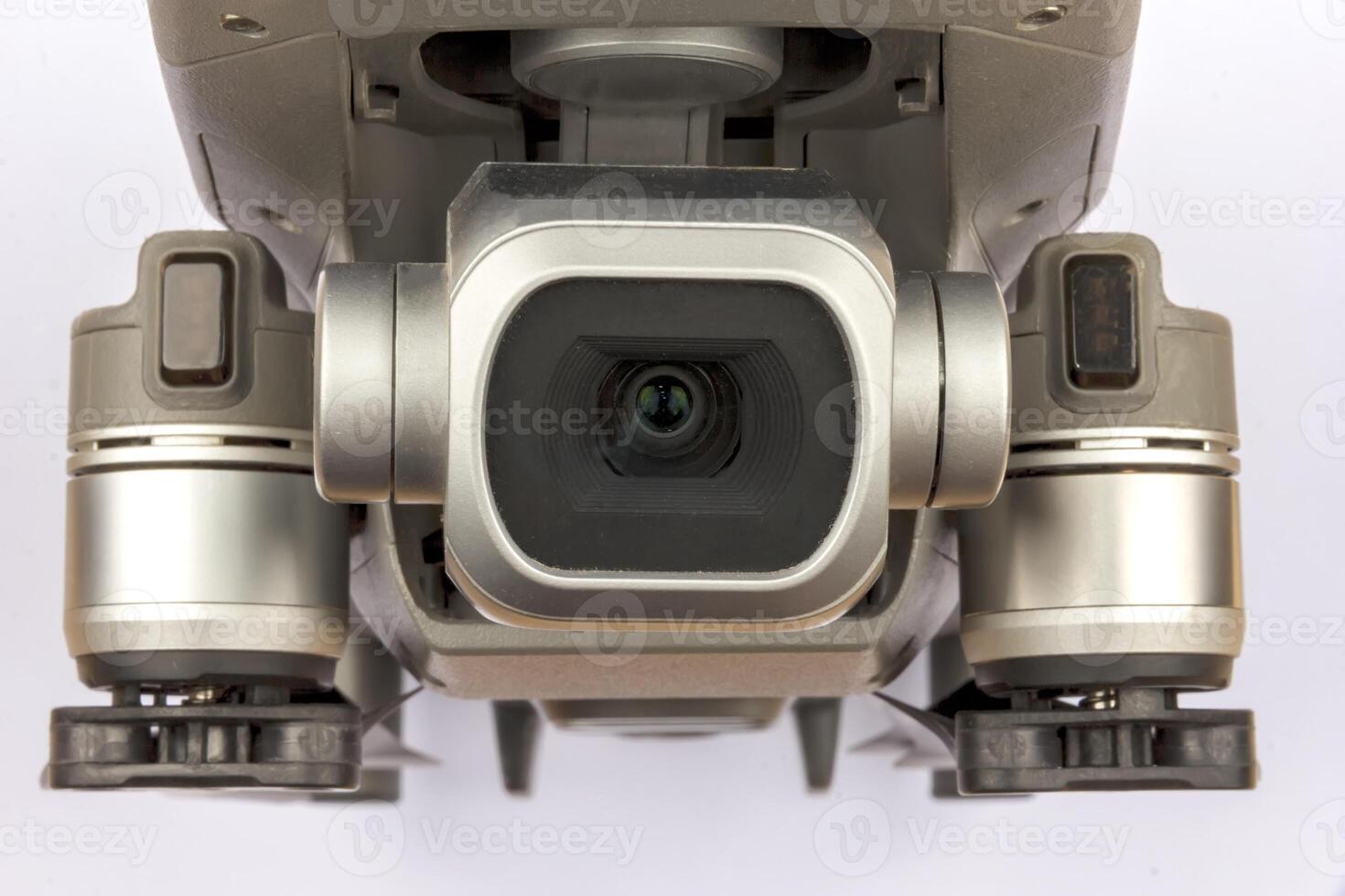 Drone aircraft with and photo camera. Remote controlled quadcopter.