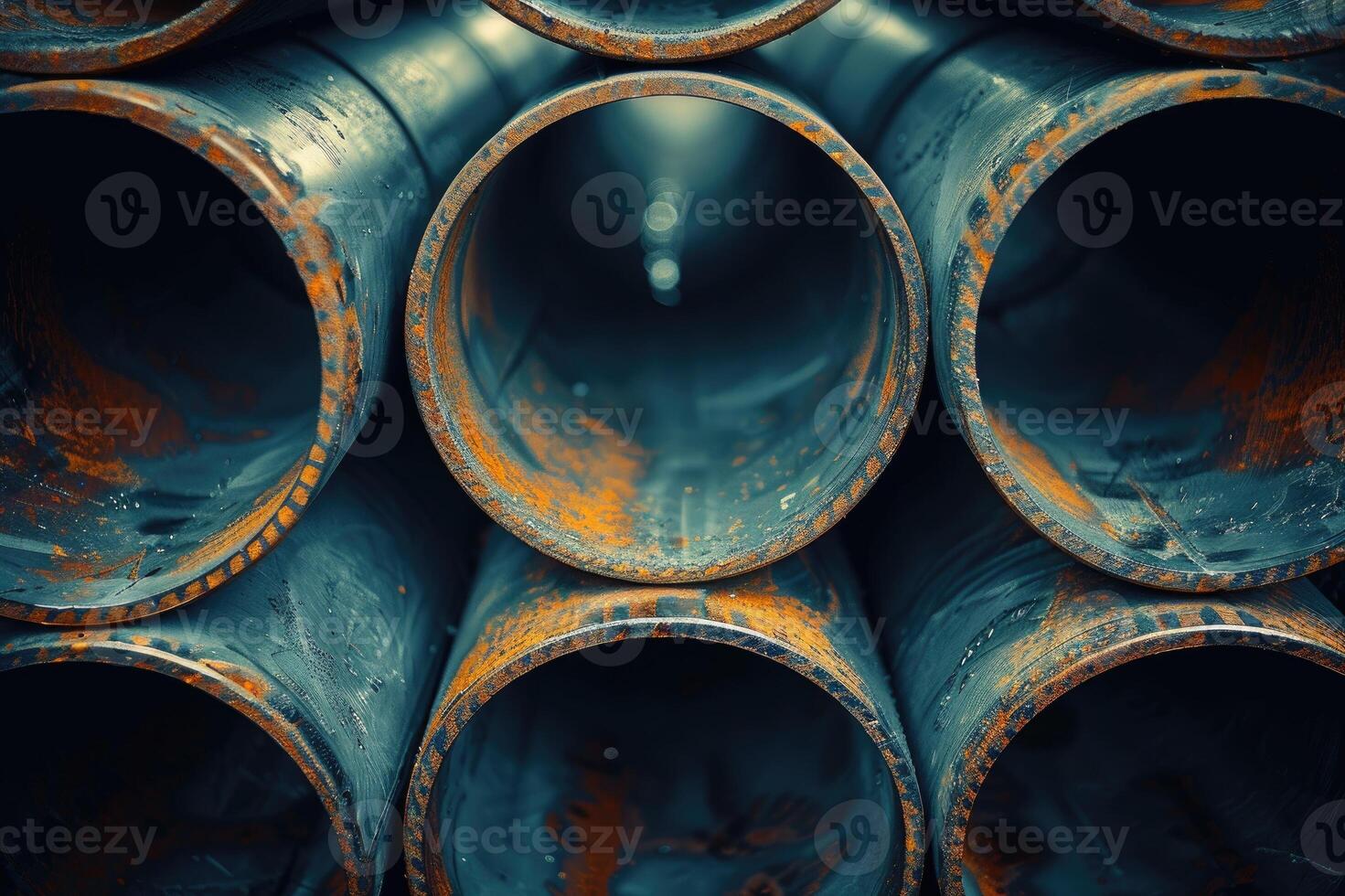 Metal pipes for construction industries. photo