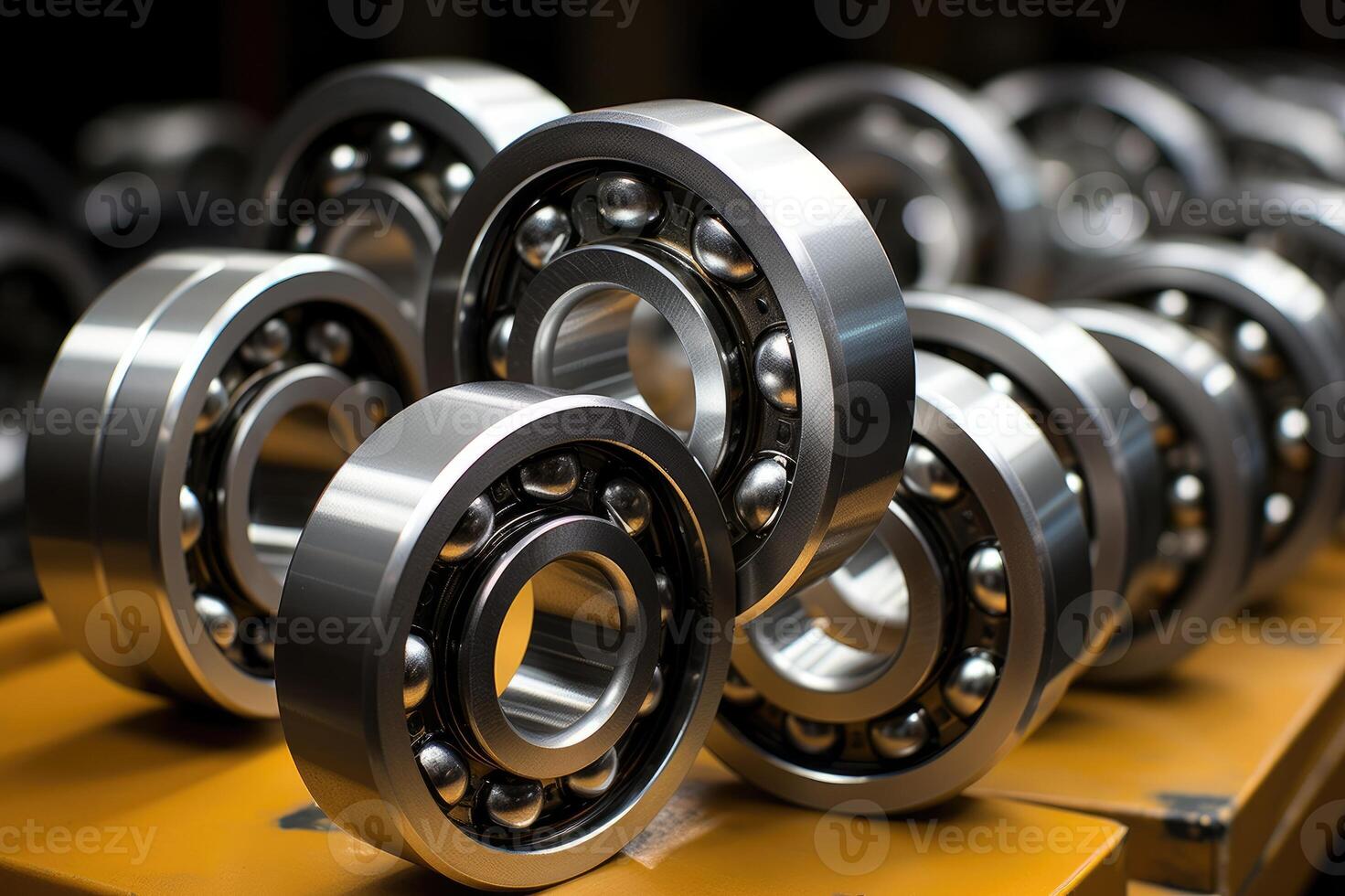 Steel shiny ball bearings for industry photo
