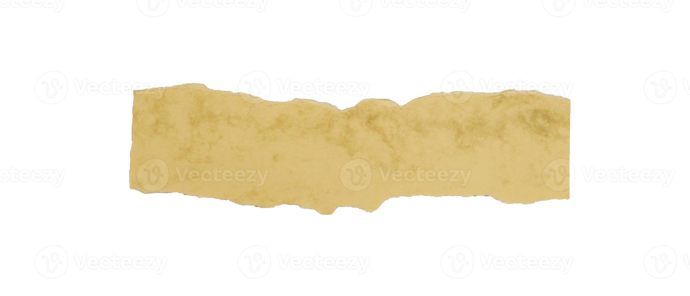old paper ripped message torn, isolated on white photo