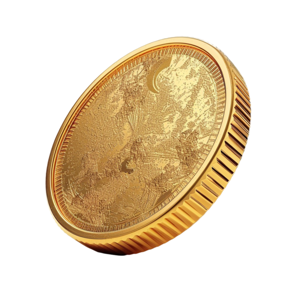 Gold coin on transparent background png