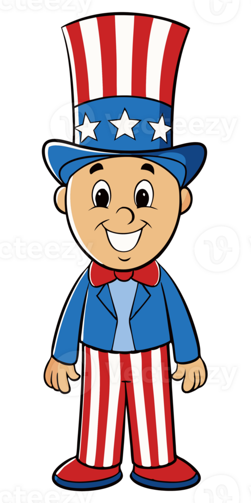 Cute cartoon 4th of july png