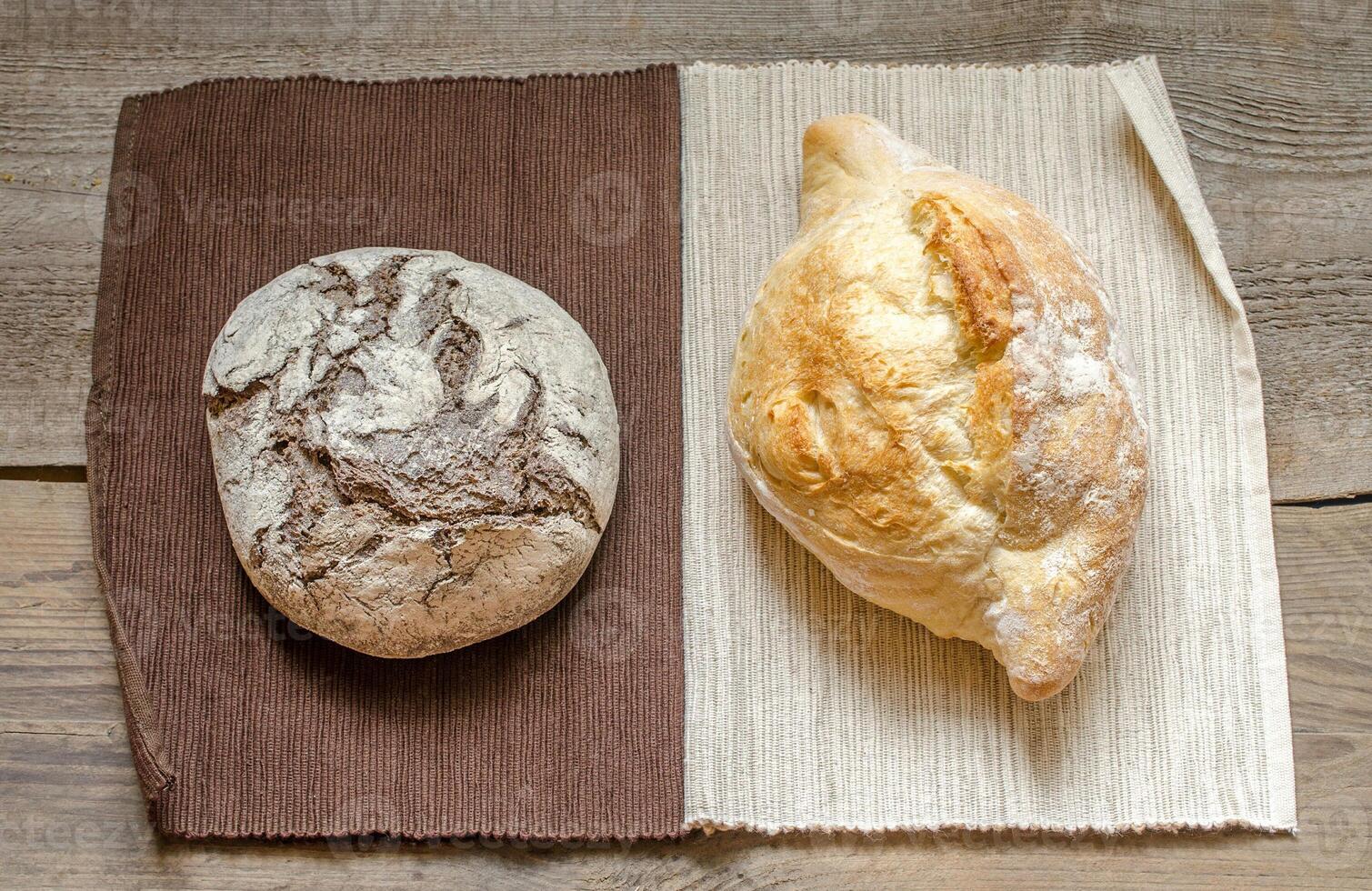 Black and white - rye and wheat bread photo