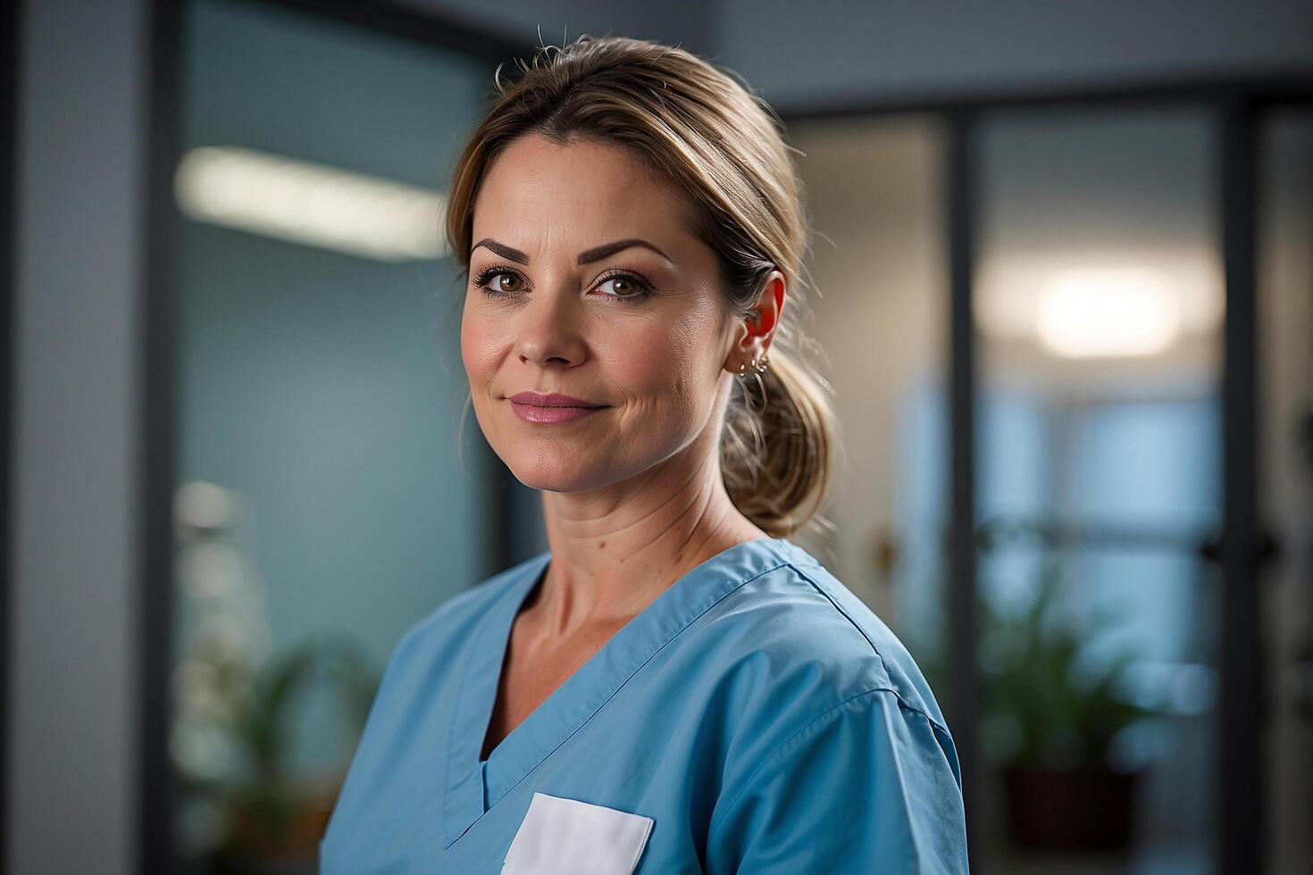close up of beautiful female medical assistant photo