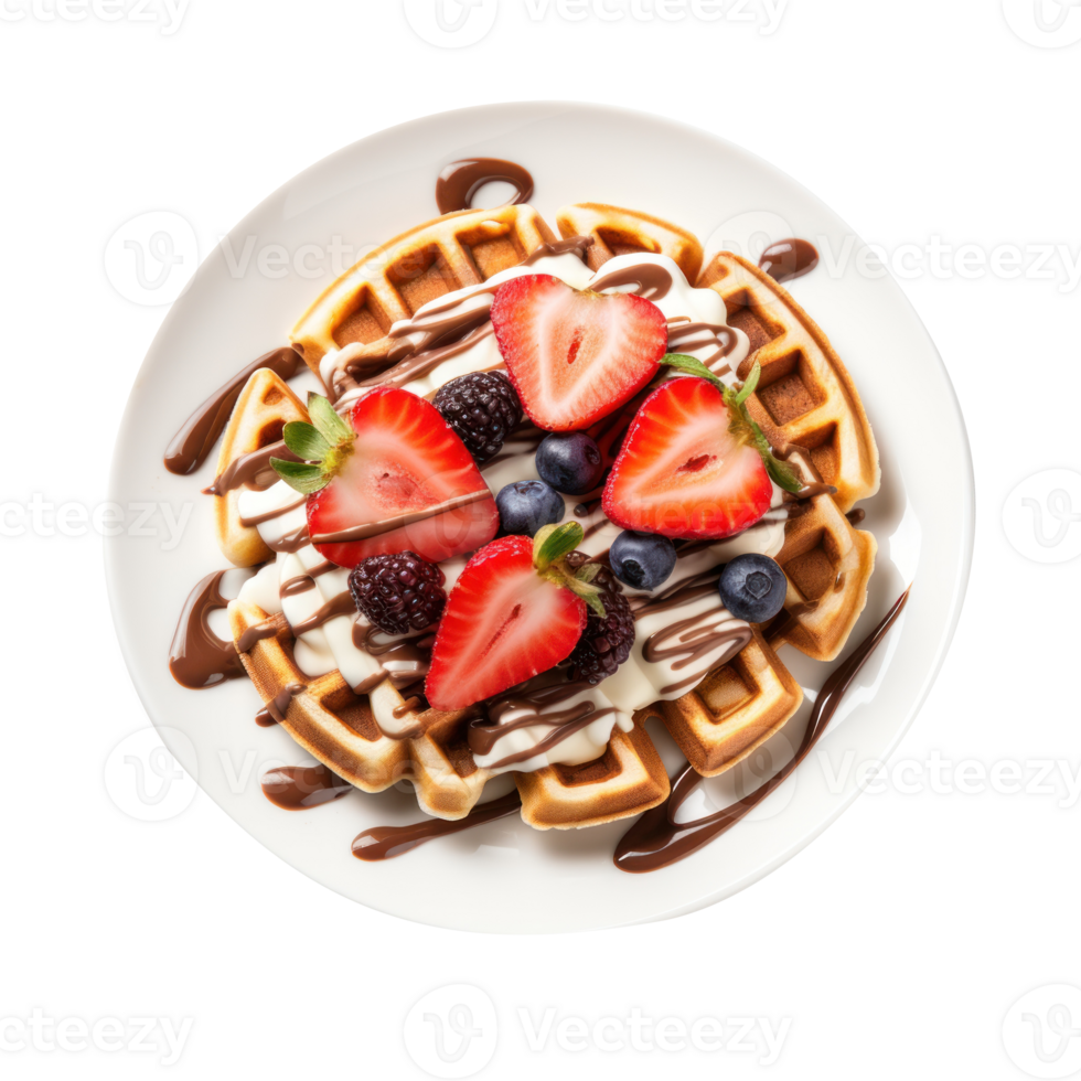 waffles with berries and chocolate png