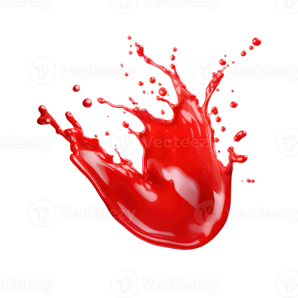 red liquid splash on transparent background png