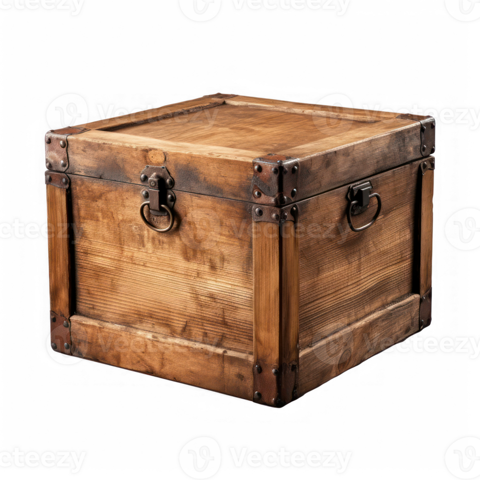 an old wooden trunk on a transparent background png