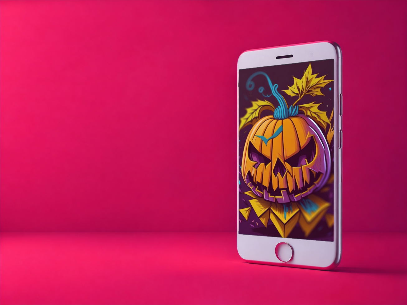 3D smartphone mockup with pink background psd