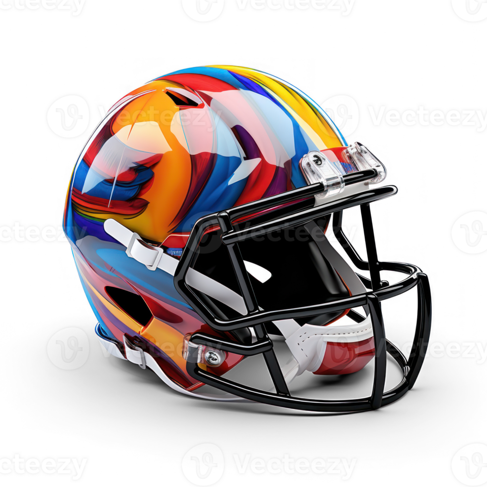 a helmet with a colorful design on it png