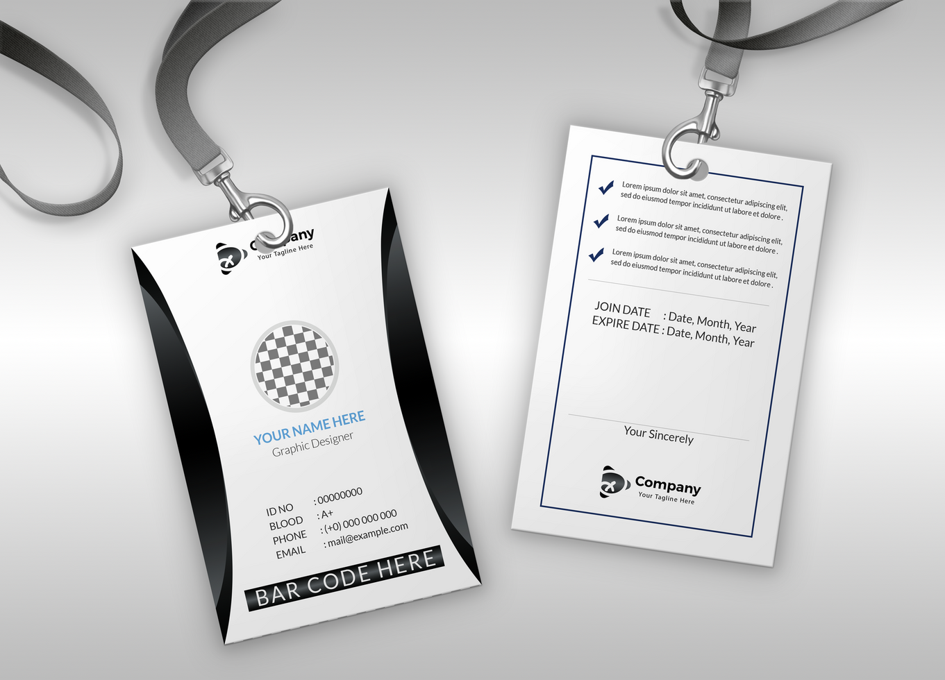 employee and student id card design , employee and student id card design template psd