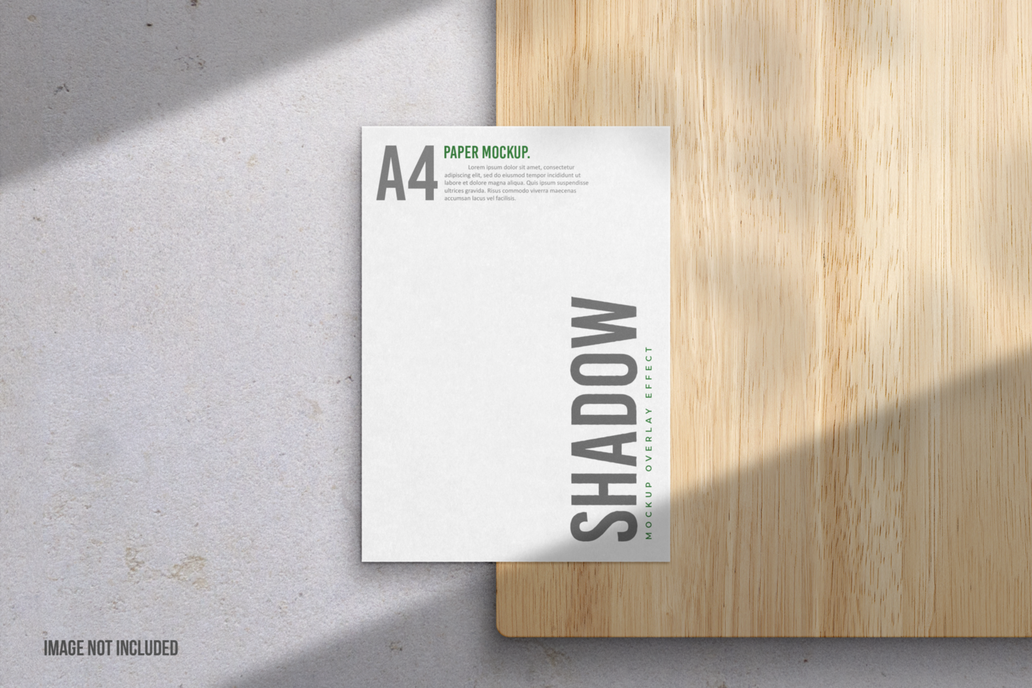 Shadow Mockup Overlay with White Paper and Gray Textured Background vol 39 psd