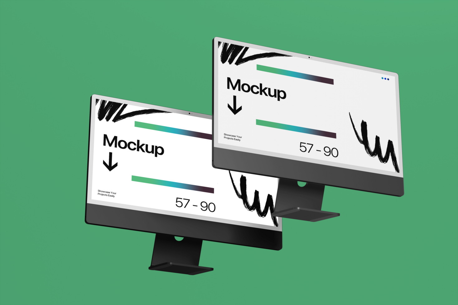 Modern Realistic Monitor Desktop Mockup Template psd
