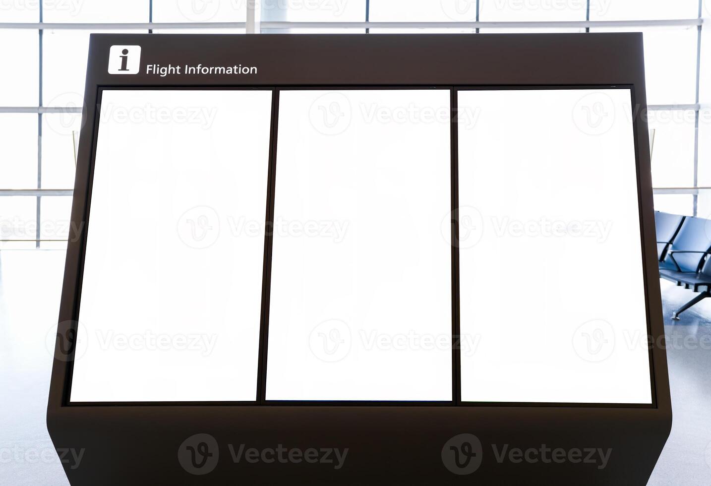 Standalone big screen info. Digital media with blank white screen modern panel, display, signboard for advertisement design photo