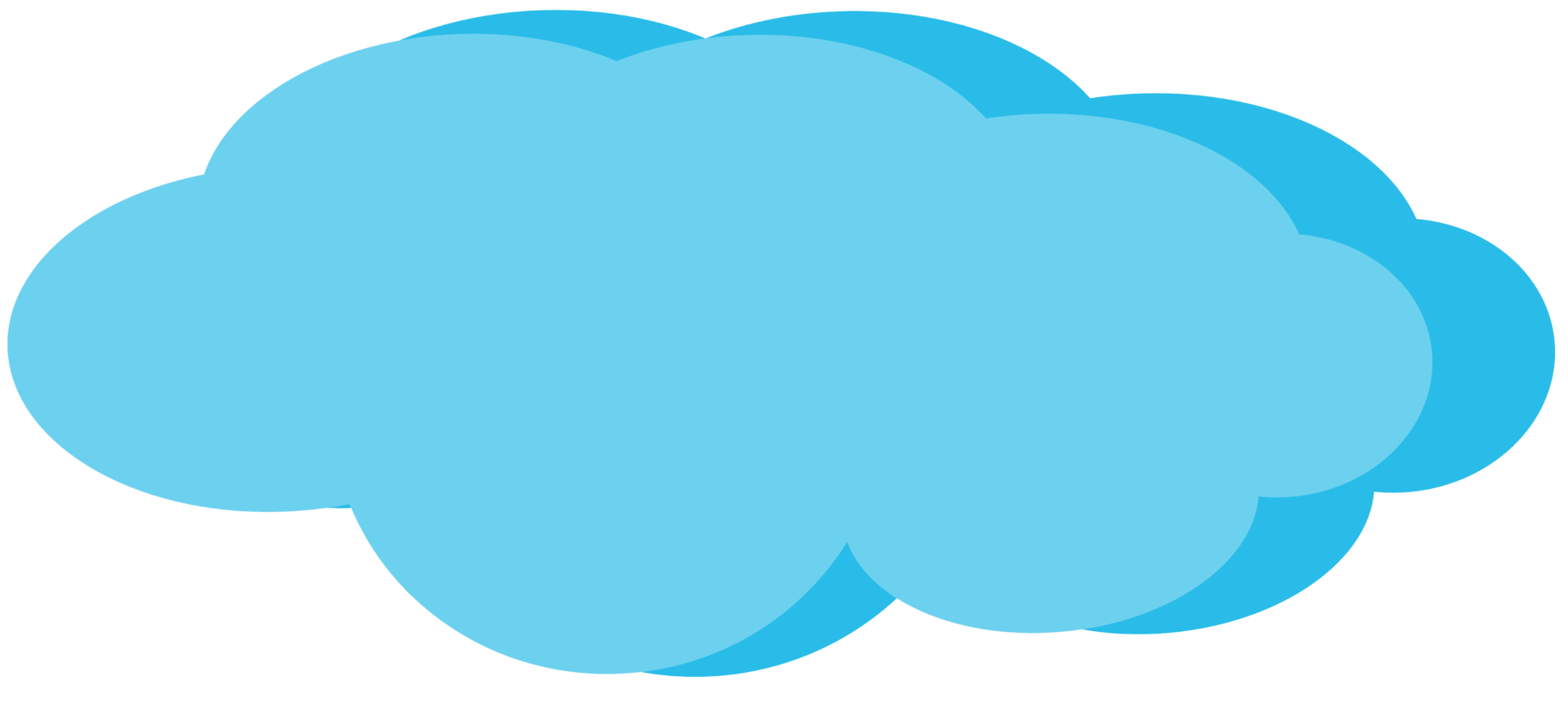 Pastel blue sky cloud digital cartoon speech bubble isolated.Element illustration png