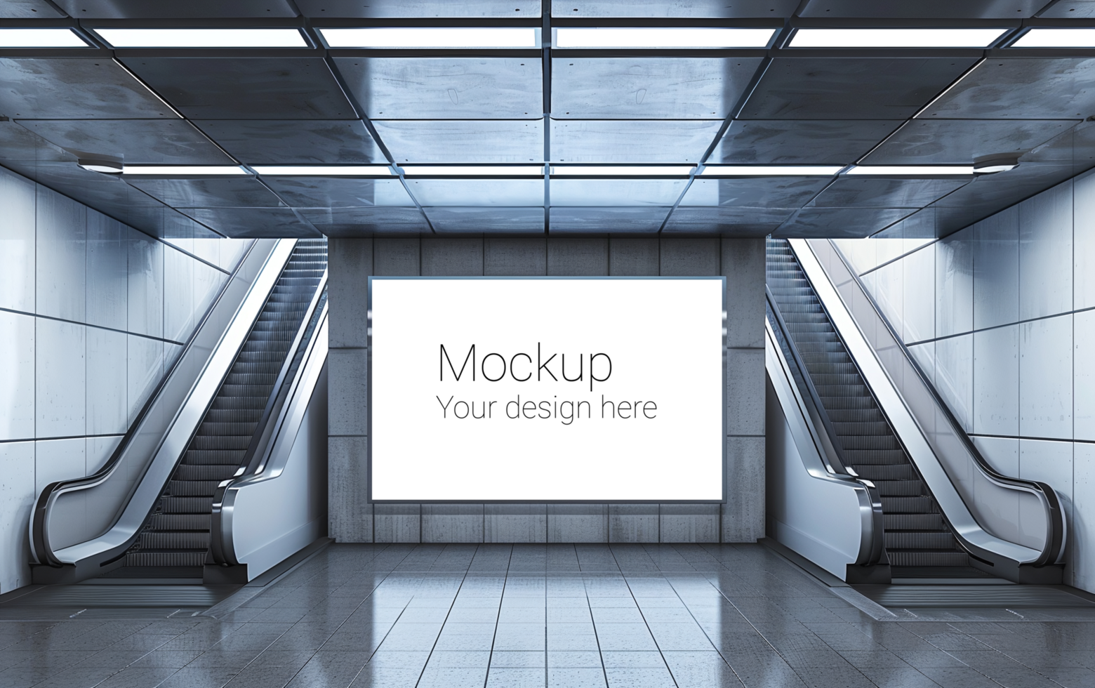 Mockup of street advertisement banner or billboard in subway or subway passage psd