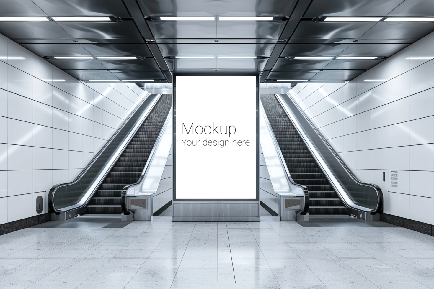 Mockup of street advertisement banner or billboard in subway or subway passage psd