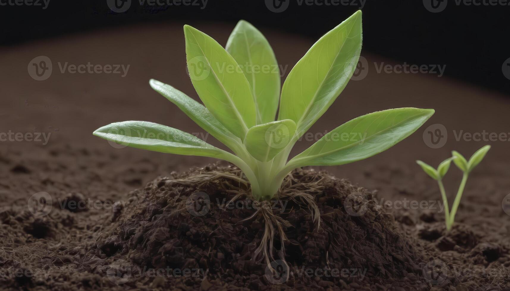 Below the Surface Seedlings Unfolding in Soil photo