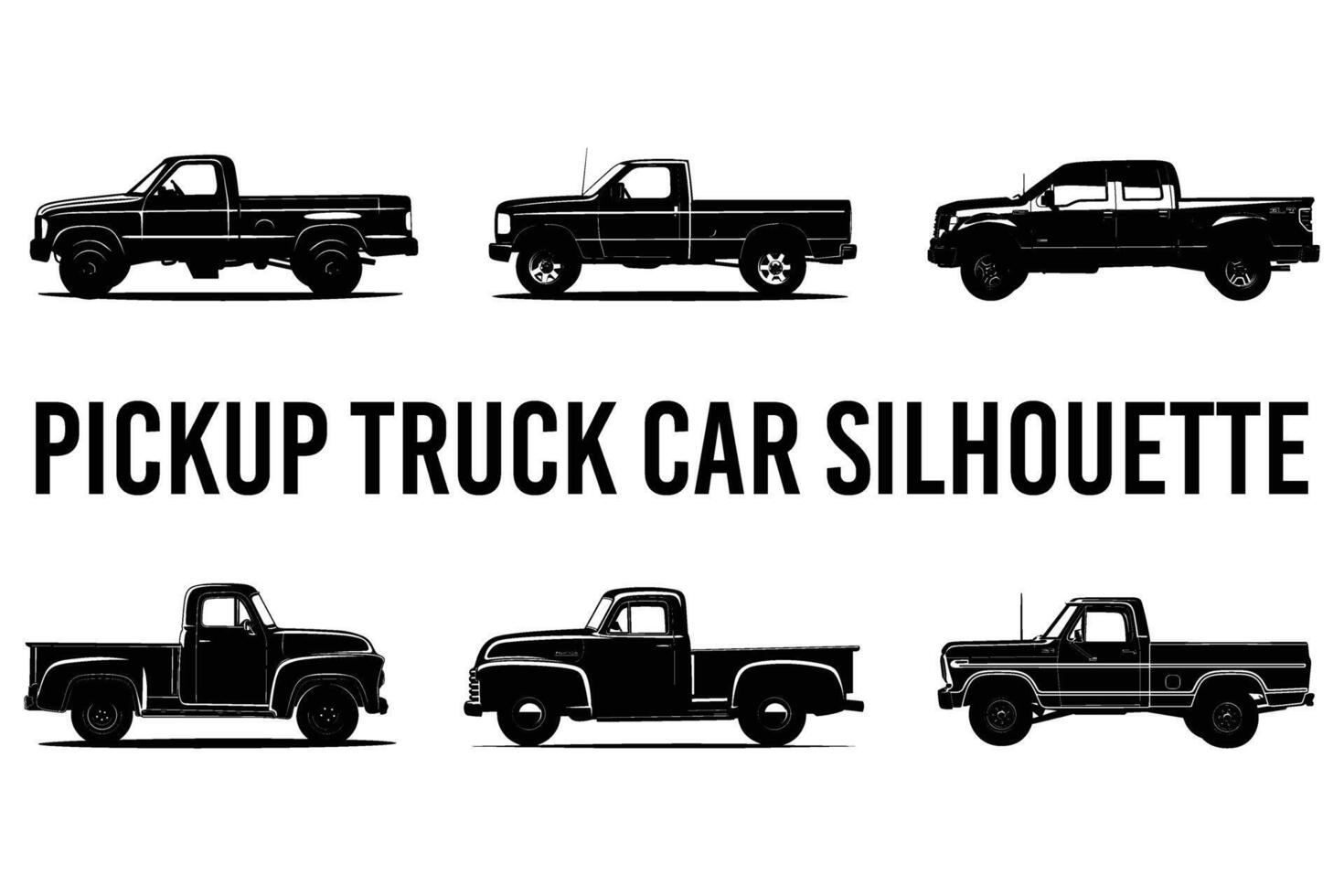Pickup Truck car silhouette vector