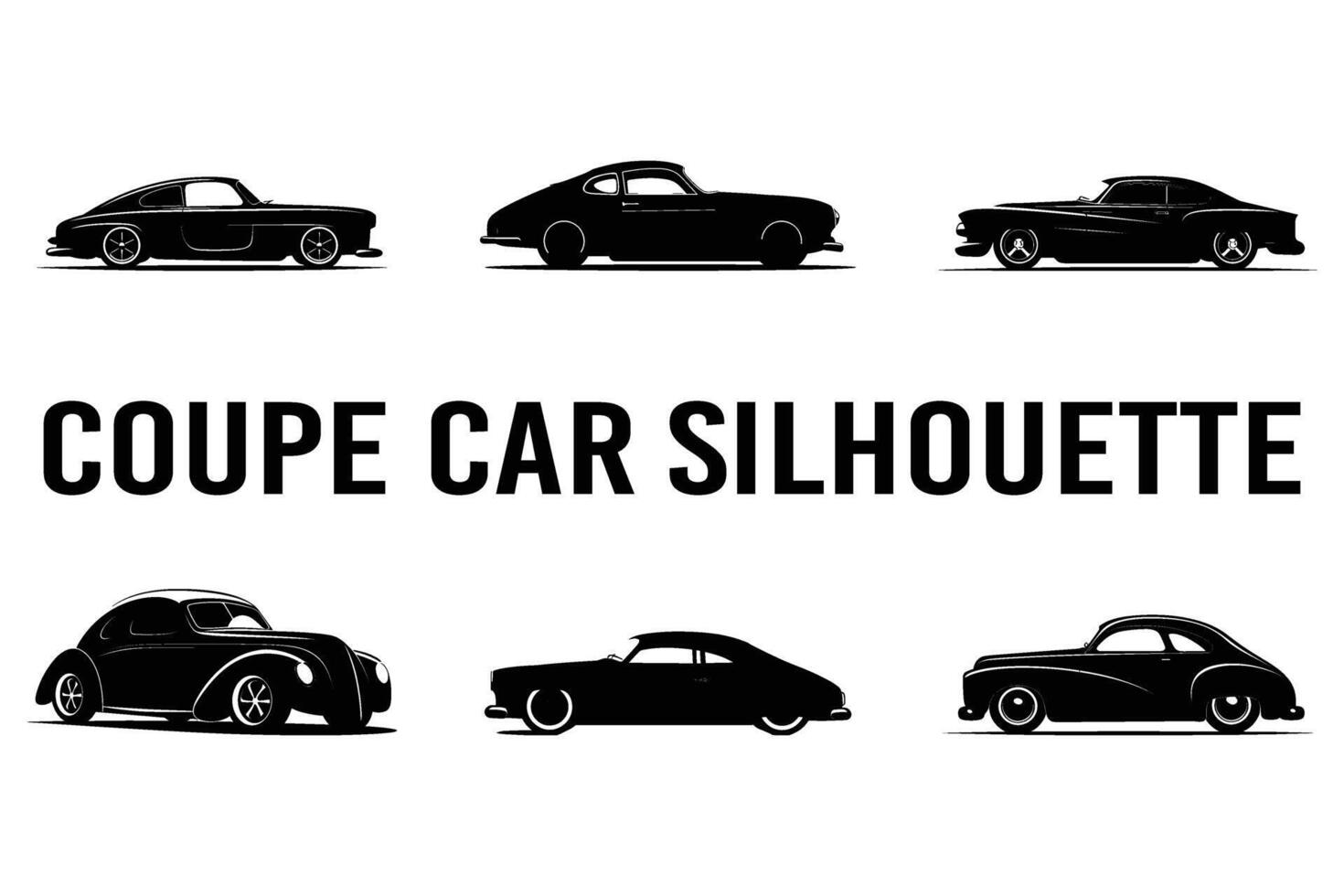Coupe car silhouette vector