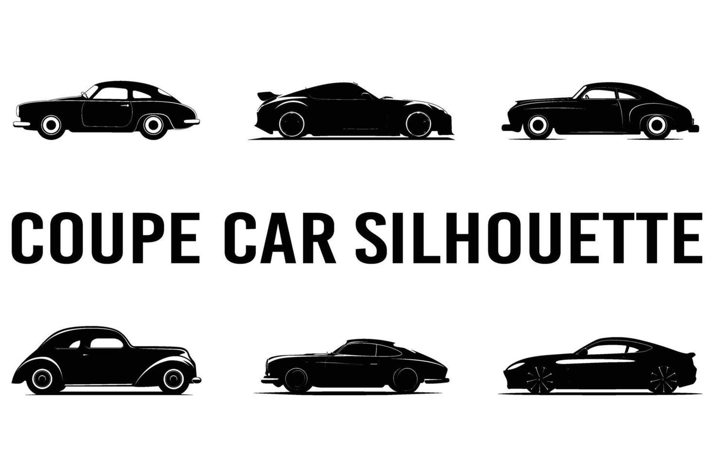 Coupe car silhouette vector