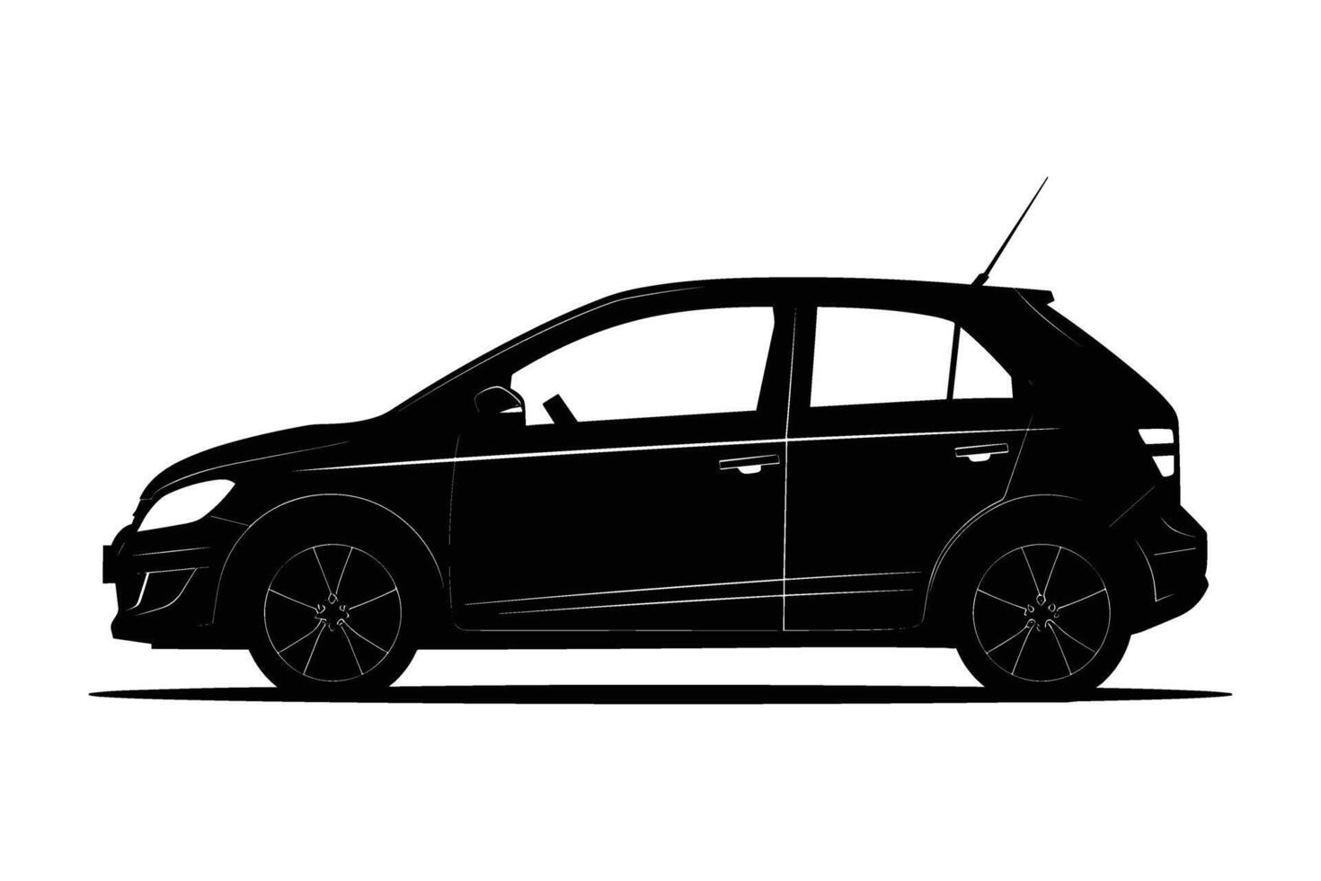 Hatchback car silhouette vector