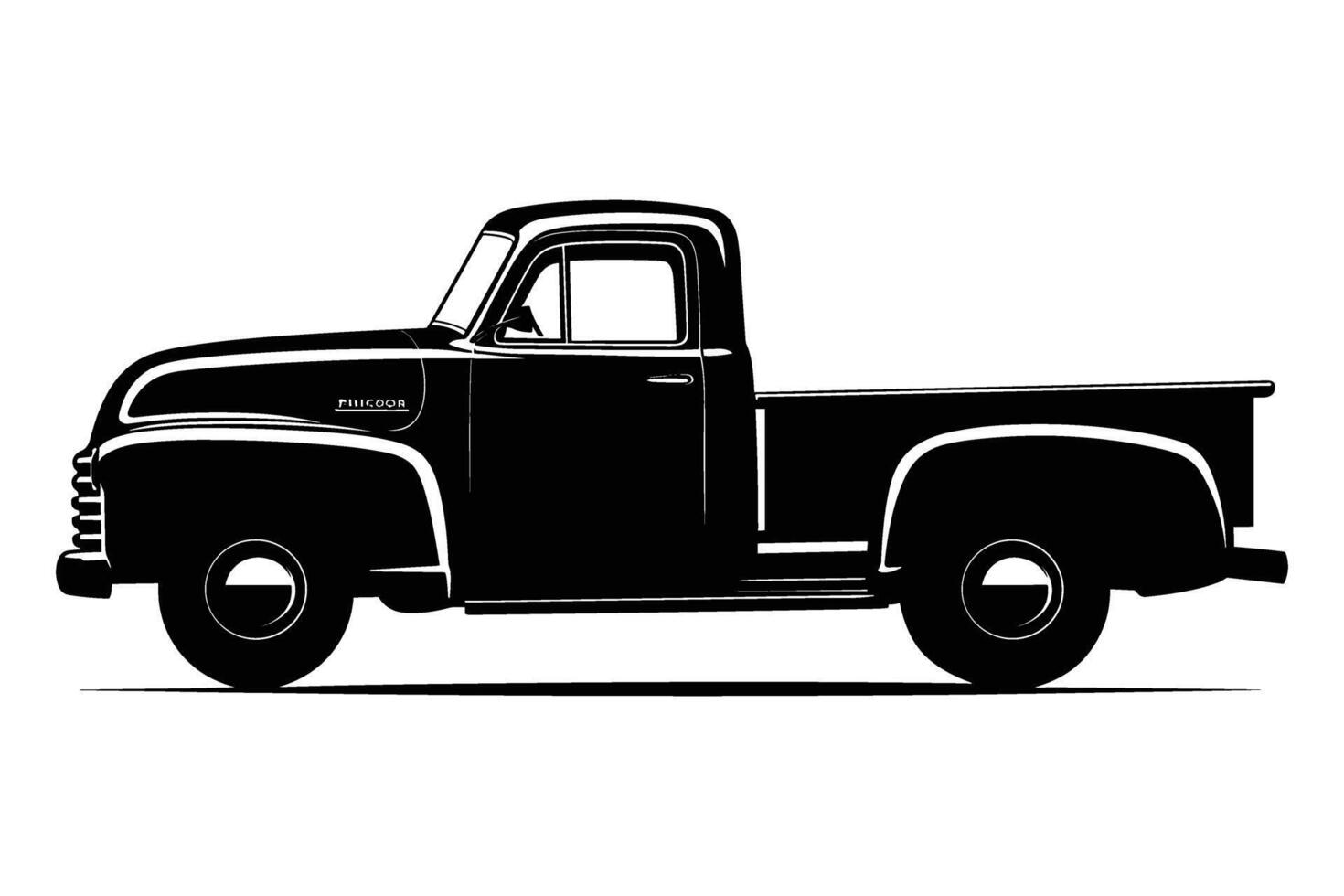 Pickup Truck car silhouette vector