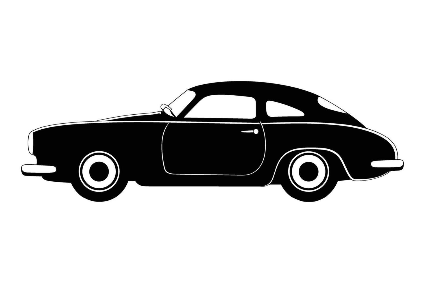 Coupe car silhouette vector