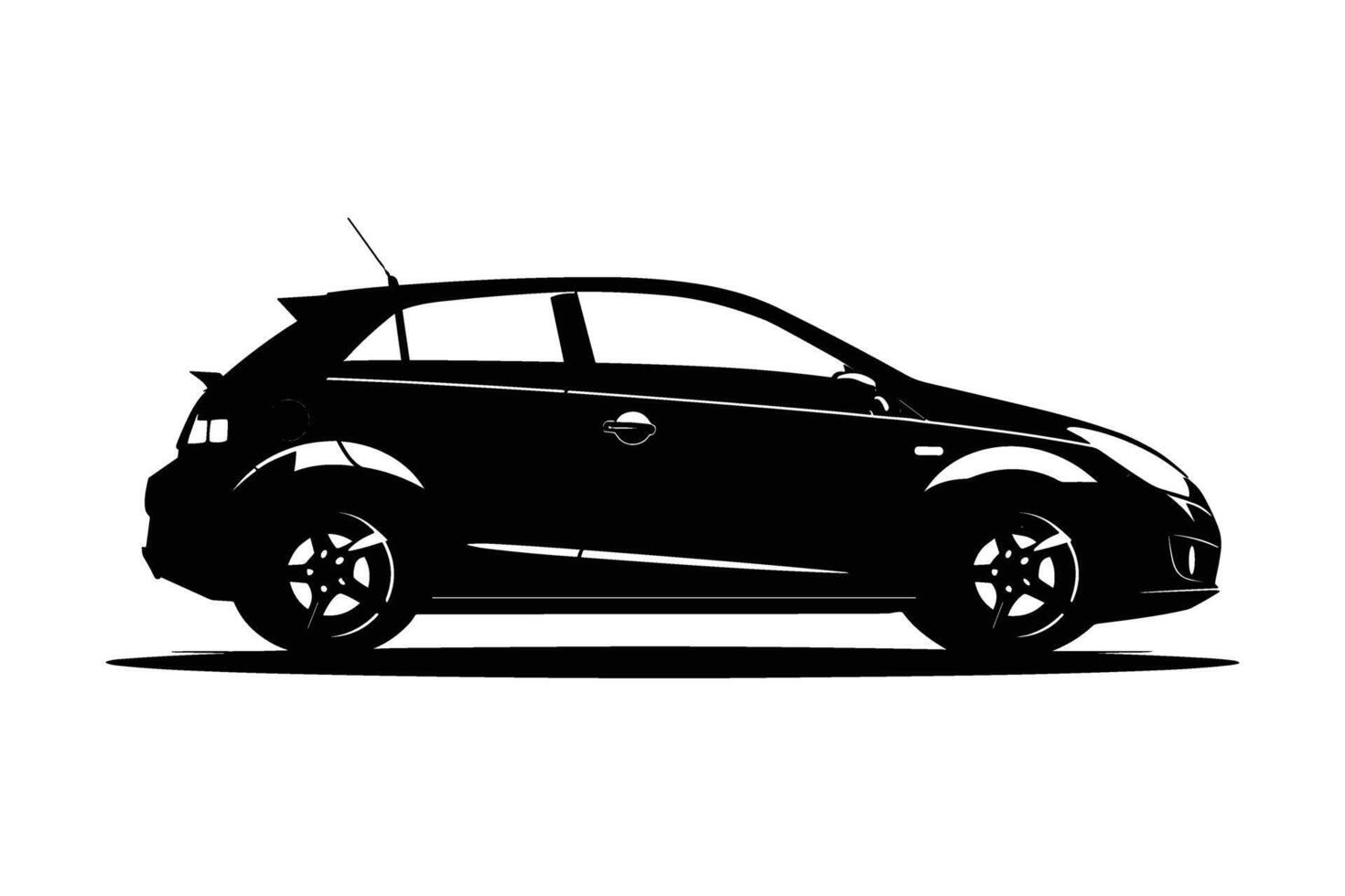 Hatchback car silhouette vector